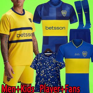 23/24 Boca Juniors voetbalshirts 3 sterren Heren kinderkit TEVEZ 2023 2024 OSCAR VILLA SALVIO MARADONA VARELA Trainingsuniform voetbalshirt jongens Fans Spelerversie kind