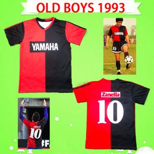 # 10 MARADONA 1993 NEWELLS OLD BOYS RETRO SOCCER JERSEY maillot de football vintage MENS commémorer Camiseta de futbol classique Maillot de foot home rouge et noir