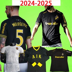 2024 2025 Aik Solna Soccer Jerseys 132th Stockholm Fans Versión del jugador Fischer Hussein Otieno Guidetti Thill Tihi Haliti 132 años 24 25 Camisa de fútbol de manga larga