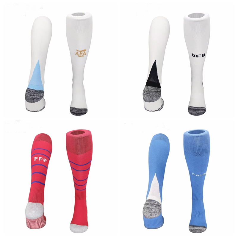 2024 2025 Chaussettes sportives Brésil Français Argentine Mexique Portugal Italie Angleterre Équipe nationale Usas Soccer Adulte Kids Choches Football épais