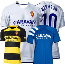 2023 2024 Real Zaragoza camisetas de fútbol MANU VALLEJO BAKIS AGUADO VALERA MESA BERMEJO IVAN MELLEJO 23 24 camiseta de fútbol local para hombres y niños