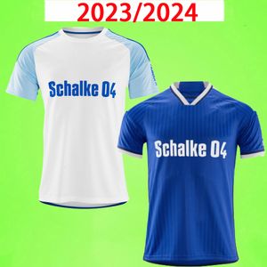 2023 2024 Schalke 04 camisetas de fútbol de casa OUWEJAN PALSSON LODE LATZA TERODDE ZALAZAR BULTER LEE FLICK PIERINGER DREXLER THIAW 23 24 Camisetas de fútbol de local visitante T Hombres niños