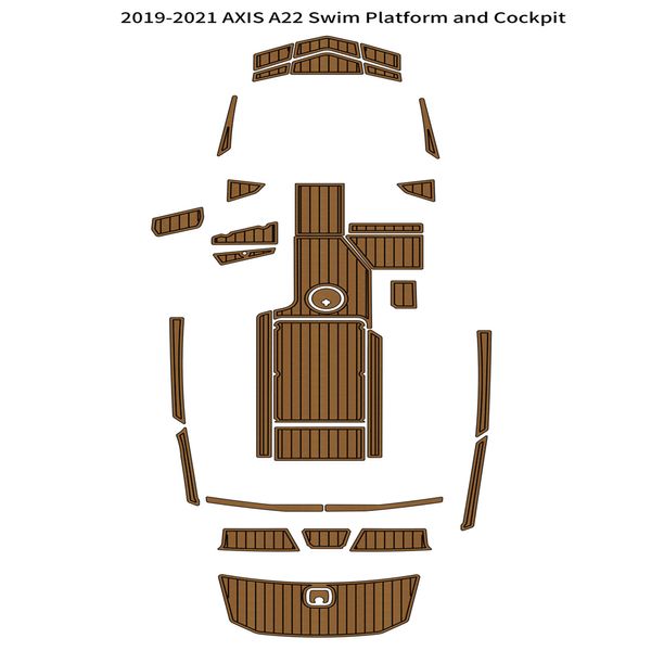 2019-2021 AXIS A22 Swim Platform Cockpit Pad Boat EVA Foam Teak Deck Tapis de sol Auto-support Ahesive SeaDek Gatorstep Style Floor