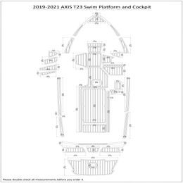 2019-2021 AXIS T23 Plataforma de natación Cabina Barco EVA Espuma sintética Cubierta de teca Almohadilla de piso