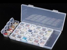 2019 28 Grids Slots Clear Adjustable Jewelry Storage Boxes Bins Case Craft Organizer Beads Foldable Container Space Saver Closet5165823