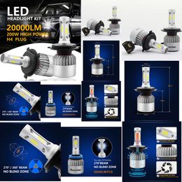 2019 2 pièces 200W 20000LM H4 HB2 9003 Kit de phares LED ampoules Hi/lo puissance 6500K blanc livraison gratuite