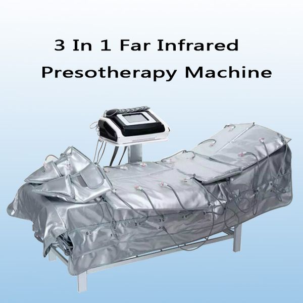2022 3 en 1 presoterapia infrarroja lejana adelgazante Ems estimulación muscular eléctrica Sauna presión de aire presoterapia drenaje linfático máquina corporal