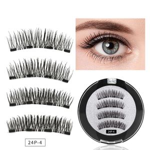 4 extensions de cils magnétiques faux cils naturels 4 aimants réutilisables 3D magnétiques faits à la main faux cils outils de maquillage