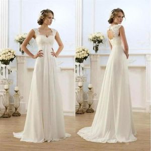 2019 48-uurs A-lijn Trouwjurken Empire Taille Lace Capped Maternity Bridal Wedding Gowns259G