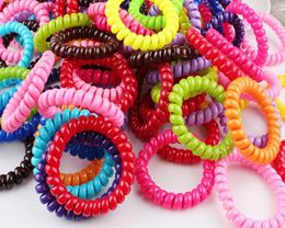 2019 5.5 cm snoep gekleurde telefoon lijn gom elastische stropdassen dragen haarring elastische haarbanden / haarbanden / haarring / haarkleding / haaraccessoires