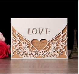 2019 betaalbare bruiloft uitnodigingen laser gesneden zak bruiloft uitnodiging suites klantgerichte uitnodigingen met envelop lege innerlijke op maat gemaakt gedrukt