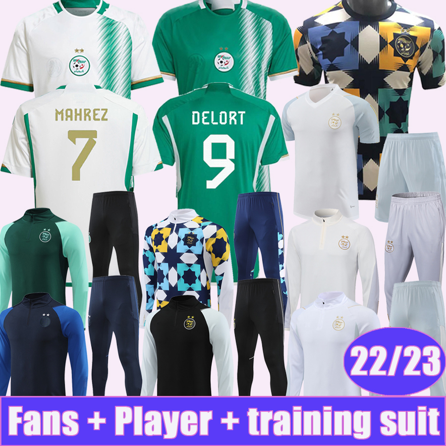 22 23 Algeria Algerie Maglie da calcio da uomo MAHREZ FEGHOULI SLIMANI BENNACER ATAL Home White Away Green Training Wear Maglie da calcio