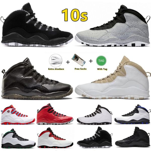 Jumpman 10 10s Zapatillas de baloncesto para hombre Chicago Black White Drake Cement Huarache Lino ligero Orlando Steel Grey Westbrook Hombres Mujeres Zapatillas deportivas 40-47