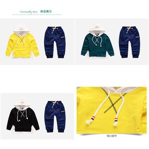 2019 amerika en Europa pop lente stijl katoen ronde kraag hoodies 5 # patroon pak met lange mouw en broek voor jongens en meisjes