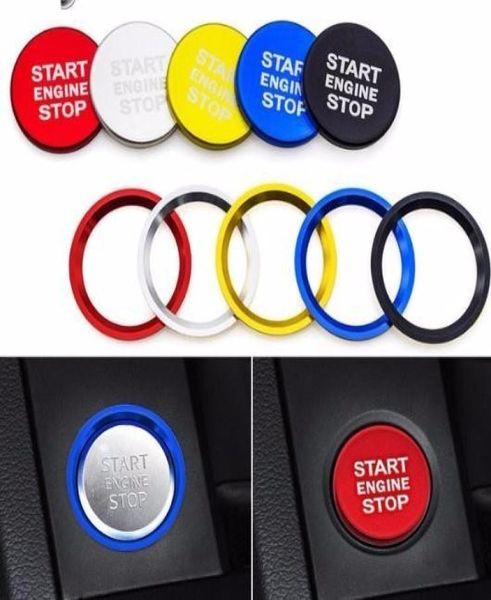 2019 Auto Engine Start Interrupteur Key Ring Car Style STOLLAGE pour Audi A4 A5 A7 Q3 Q5 Q7 Couverture de décoration Accessoires intérieurs 7201226