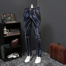 2019 Automne Jeans Personnalité Masculine Auto-culture Directement Canister Long Pantalon Marée Marque Designer Jeans Erkek Jean Pantolon CX2354V