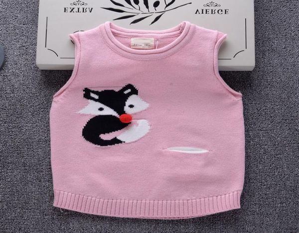 2019 automne nouvelles filles tricot gilet dessin animé renard bébé manteau tricoté pull gilet printemps vêtements d'extérieur pour enfants fil de base enfants vestes6257600