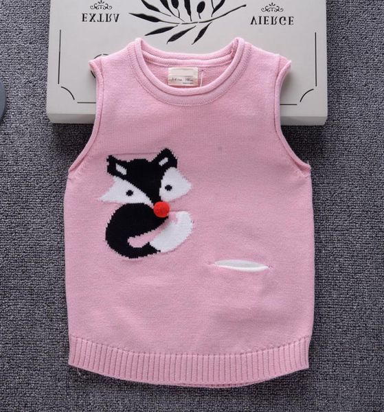 2019 automne nouvelles filles tricot gilet dessin animé renard bébé manteau tricoté pull gilet printemps vêtements d'extérieur pour enfants fil de base enfants vestes8863657