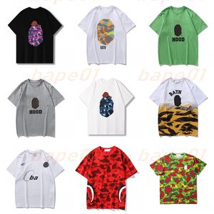 Mens Designer T-shirt motif camouflage T-shirt APE tête motif mode couples manches courtes imprimé requin coton t-shirts taille asiatique M-3XL