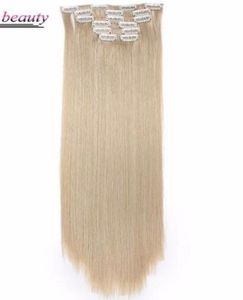 2019 Beauty 21Colors 16Clips Long Right Synthetic Hair Clips in High Temperature Fibre Brown Black Blonde8106666