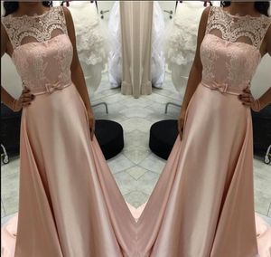 2019 blush roze een lijn prom jurken afrikaanse juweel pure illusie kant applicaties boog riem vlek plus size party avondjurken slijtage