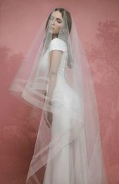 2019 Blusher 3 mètres de long moins cher longueur cathédrale blanc ivoire voiles de mariée avec peigne 2 couches Veu De Noiva couverture de voile de mariage F8047370