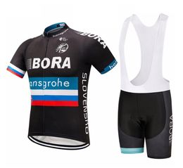 2019 Maillot de cyclisme Bora Maillot Ciclismo à manches courtes et cuissard à bretelles Kits de cyclisme sangle bicicletas O191217204383188