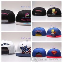 2019 Marca estilo de dibujos animados NY Pink Dolphin Kids gorras de béisbol snapback bebé niña niño sombreros snapback chapeu casquette hueso gorras240f