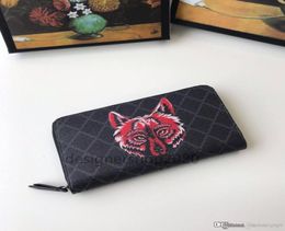 2019 Brand Long Wallet Leather Wolf Head Men039S Clutch Bag Luxury Designer Card Tas Wallet Brand Zipper Wallet 4512734355096