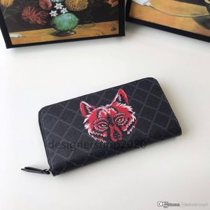 2019 Brand Long Wallet Leather Wolf Head Heren Koppeling Bag Luxe Designer Card Tas Wallet Brand Zipper Wallet 451273 226V