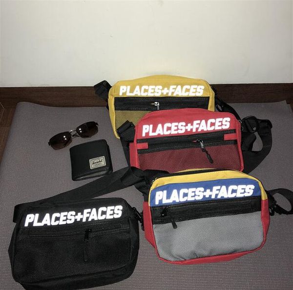 2019 Brand New Places + Faces 3M Réfléchissant Planches À Roulettes Sac P + F Message Sacs Casual Hommes Et Femmes Hip-hop Bandoulière Sac Mini Téléphone Mobile