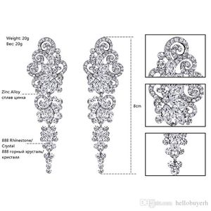 2019 bijoux de mariée étoile lune circulaire nouveau trèfle anti allergie étoile lune argent diamant percé boucles d'oreilles de mariée pas cher 281I