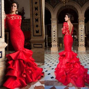 Robe de bal Sexy en dentelle appliquée, manches longues, dos nu, charmante, sur mesure, pour occasions spéciales