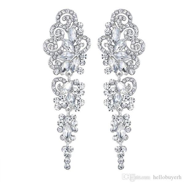 2019 bijoux de mariée étoile lune circulaire nouveau trèfle anti allergie étoile lune argent diamant percé boucles d'oreilles de mariée pas cher 272Y