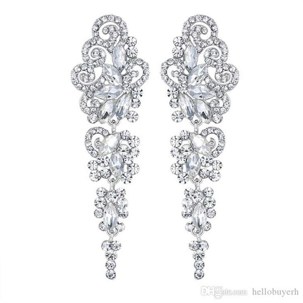 2019 bijoux de mariée étoile lune circulaire nouveau trèfle anti allergie étoile lune argent diamant percé boucles d'oreilles de mariée pas cher 303b