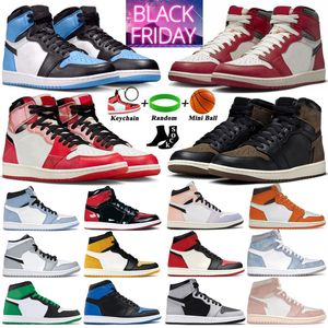 1s chaussures de basket-ball pour hommes femmes Jumpman 1 high OG Bred Patent Royal Bordeaux University Blue Hand Crafted trainers sneakers