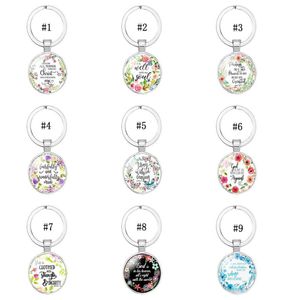 2019 Katholieke Rose Schrift Keychains for Women Men Christelijk Bijbelglas Charme Key Chains Fashion Religion Sieraden Accessoires4962108