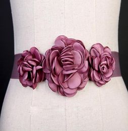 2019 charmantes ceintures de mariée faites à la main fleur ceintures de mariage pas cher trois fleurs ceintures de mariée ceinture accessoires 7518207