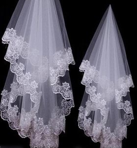 2019 Veille de mariée bon marché 15 m blanc simple en dentelle en dentelle appliquée Bridals accessoires 5618463
