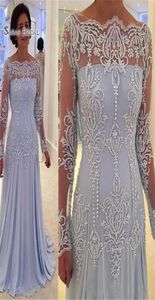 2019 Goedkope Moeder met lange mouwen Moeder van de bruid jurken Aline Off Shoulder Appliques Lace Bridal Guest Evening Jurken4827913