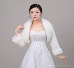 2019 pas cher hiver fausse fourrure mariée mariage Wrap Cape châle vestes manteau boléro Tippet étole pour la fête de mariage PJ0355610443