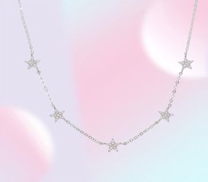 2019 regalo de Navidad vermeil plata de ley 925 linda estrella gargantilla collares con encanto joyería de mujer encantadora collar de plata fina T20015909969