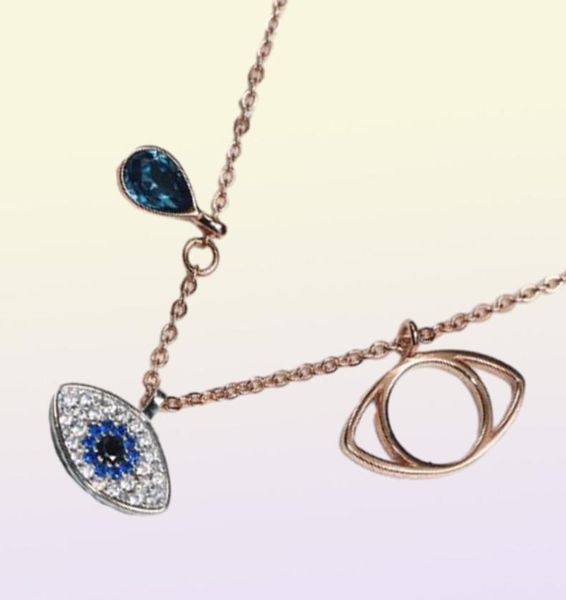2019 Collier Evil Eye Bijoux pour femmes Girls Bijoux Set Gift Silver Rose Gold 2Colors 925 STERLING Silver plaqué4774524
