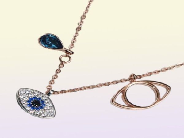 2019 Collier Evil Eye Bijoux pour femmes Girls Bijoux Set Gift Silver Rose Gold 2Colors 925 STERLING Silver plaqué7446577