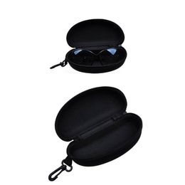 Klassieke mode sport zwarte zonnebrillen Case Compressieglazen Case Eva Zipper Bag Zonnebril Eyewear Box Cover Zipper Hook Bag
