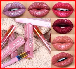 2019 CMAADU Cosmetics Diamant Shine Matte Metal Lipgloss Gitter Liquid Lipstick 6 Colors Rainbow Tube Lip Makeup1215126