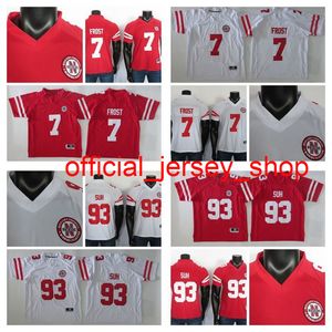 2019 College Football Jersey Namukong Suh Jersey Scott Frost NCAA Nebraska Cornhuskers Jerseys White Red 150e Patch