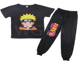 2019 Coole Naruto Print Toddler Kids Baby Boy Girl T -shirt Topslong broek broek Outfits Outfits Samen Summer Children039S SUI4369041