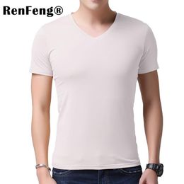 2019 Camiseta fresca para hombre 95% fibra de bambú Hip Hop Camiseta blanca básica en blanco para hombre Camiseta de moda Camiseta superior de verano Tops Plain Black2244
