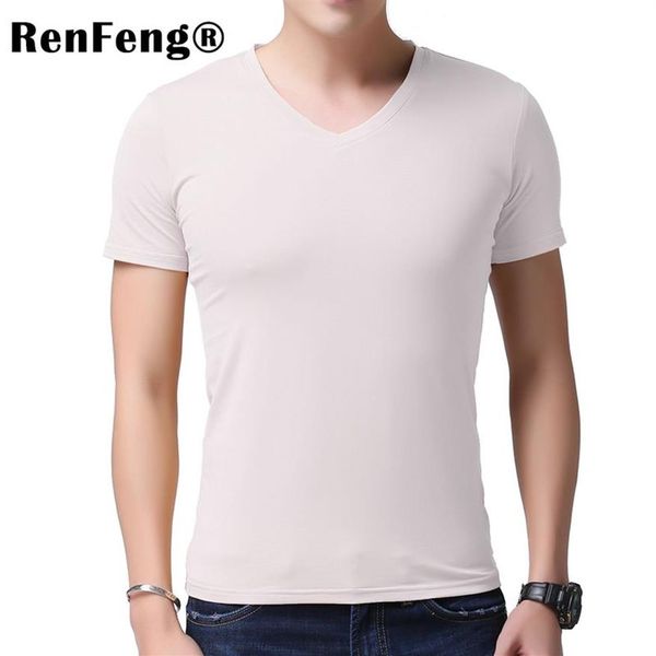 2019 Cool T-shirt hommes 95% fibre de bambou Hip Hop basique blanc T-shirt pour hommes mode T-shirt haut d'été Tee hauts plaine Black2244